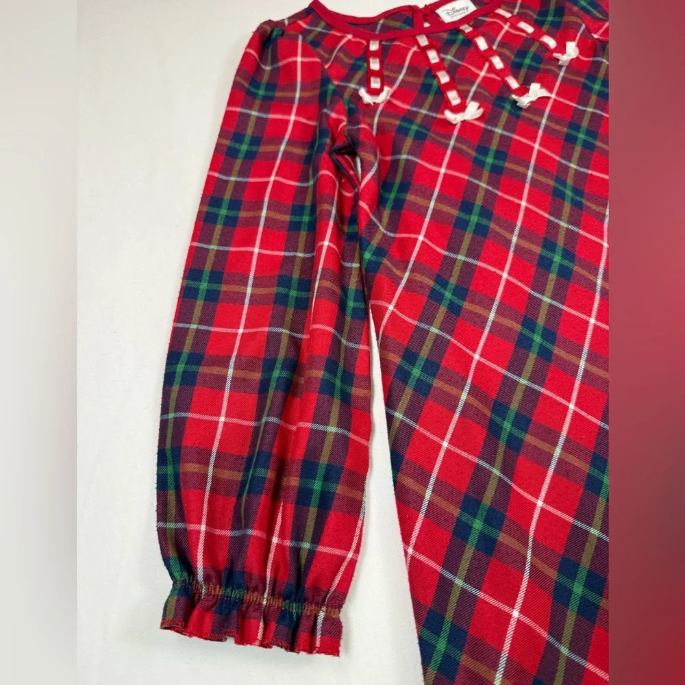DISNEY STORE Girls Plaid Mickey Minnie Ice Skating Christmas Nightgown 5-6 Cozy‎ - Picture 7 of 12